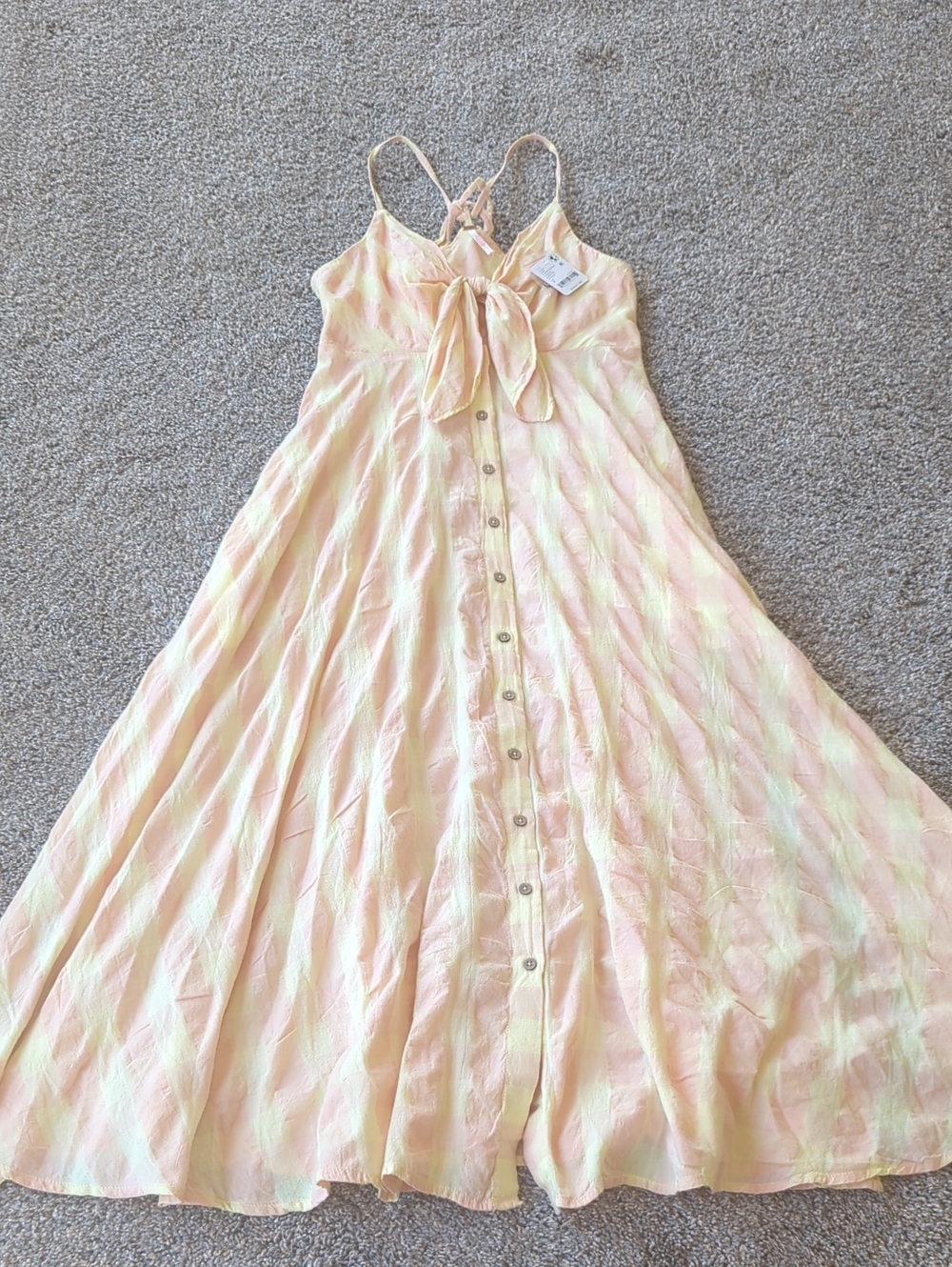 Free People Via Midi Dress - Creamsicle Combo S